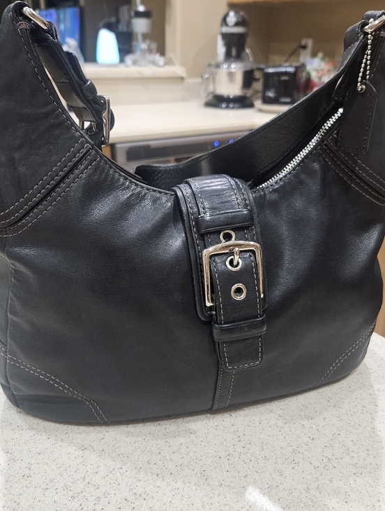 Coach Handbags - COACH VINTAGE HANDBAG, Black Leather Coach Purse